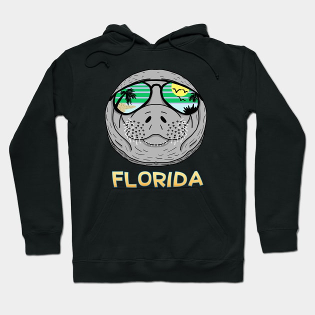 Florida Cool Sunglasses Manatee Hoodie by SNK Kreatures